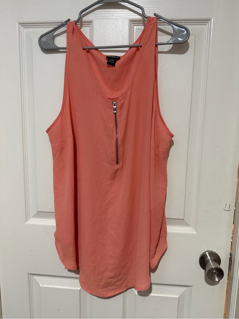 Torrid Coral Zip-Front Sleeveless Top